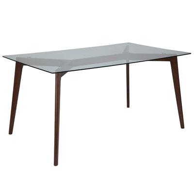 Parkside 35.25'' x 59'' Solid Wood Table with Clear Glass Top - View 1
