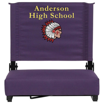 Personalized Grandstand Comfort Seats by Flash - 500 lb. Rated Stadium Chair with Handle & Ultra-Padded Seat - View 1