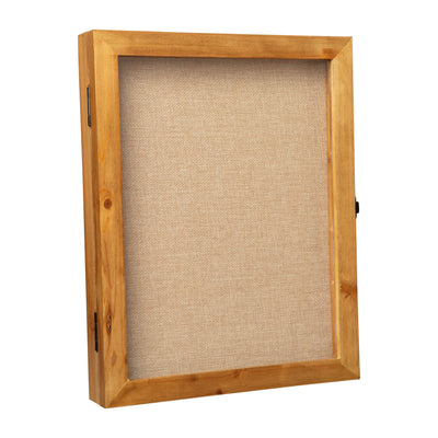 Peyton Shadow Box Display Case with Linen Liner, Push Pins and Solid Pine Wood Frame - View 1