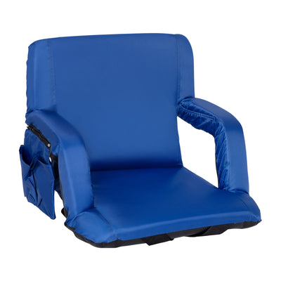 Portable Lightweight Reclining Stadium Chair with Armrests, Padded Back & Seat with Dual Storage Pockets and Backpack Straps - View 1