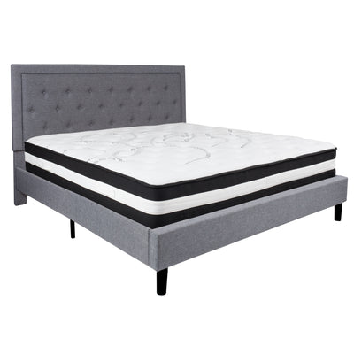 Roxbury Panel Tufted Upholstered Platform Bed and Pocket Spring Mattress - View 1