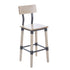 Rustic Antique Industrial Wood Dining Barstool