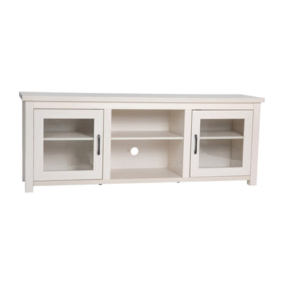 Sheffield Classic TV Stand for up to 80" TVs - Modern Finish with Full Glass Doors  - 65" Engineered Wood Frame - 3 Shelves - View 1