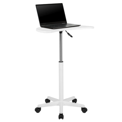 Sit to Stand Mobile Laptop Computer Desk - Portable Rolling Standing Desk - View 1