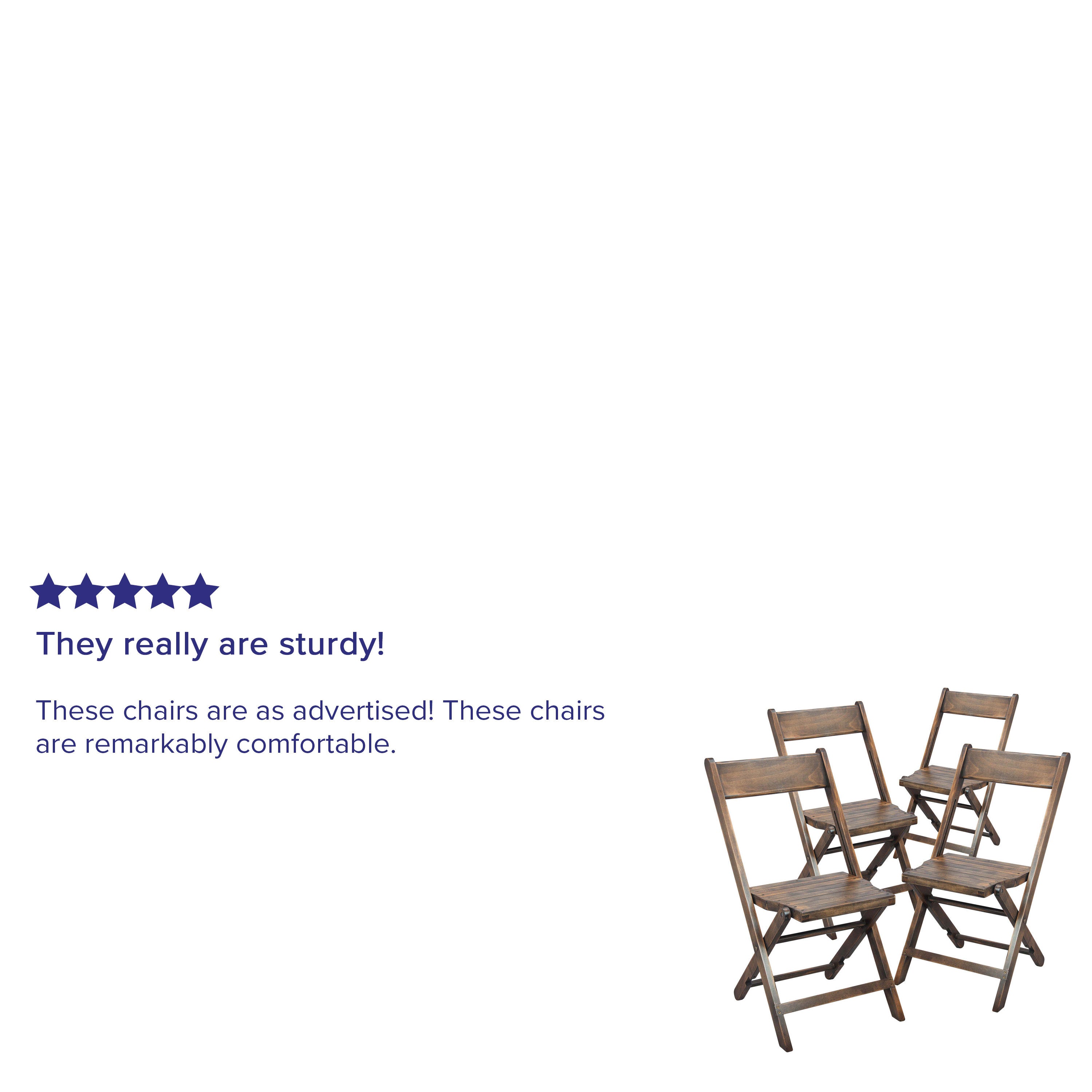 Slatted Wood Folding Special Event Chair, Set of 4