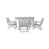 Tolleson Commercial 5 Piece Adirondack Dining Set with 48" Round Indoor/Outdoor Recycled HDPE Table and 4 Chairs with Cupholders
