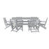Tolleson Commercial 7 Piece Adirondack Dining Set with 72" Rectangle Indoor/Outdoor Recycled HDPE Table and 6 Chairs with Cupholders
