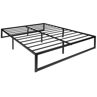 Universal 14 Inch Metal Platform Bed Frame - No Box Spring Needed w/ Steel Slat Support and Quick Lock Functionality - View 1