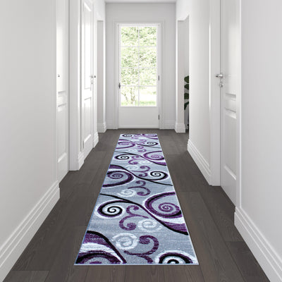 Valli Collection Modern Abstract Pattern Area Rug - Olefin Rug with Jute Backing for Hallway, Entryway, Bedroom, Living Room - View 2