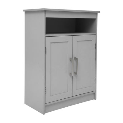 Vega Bathroom Storage Cabinet Organizer with Magnetic Closure Doors, In-Cabinet Adjustable Shelf, and Upper Open Shelf - View 1