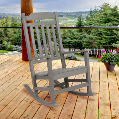 Winston All-Weather Poly Resin Wood Rocking Chair - View 2