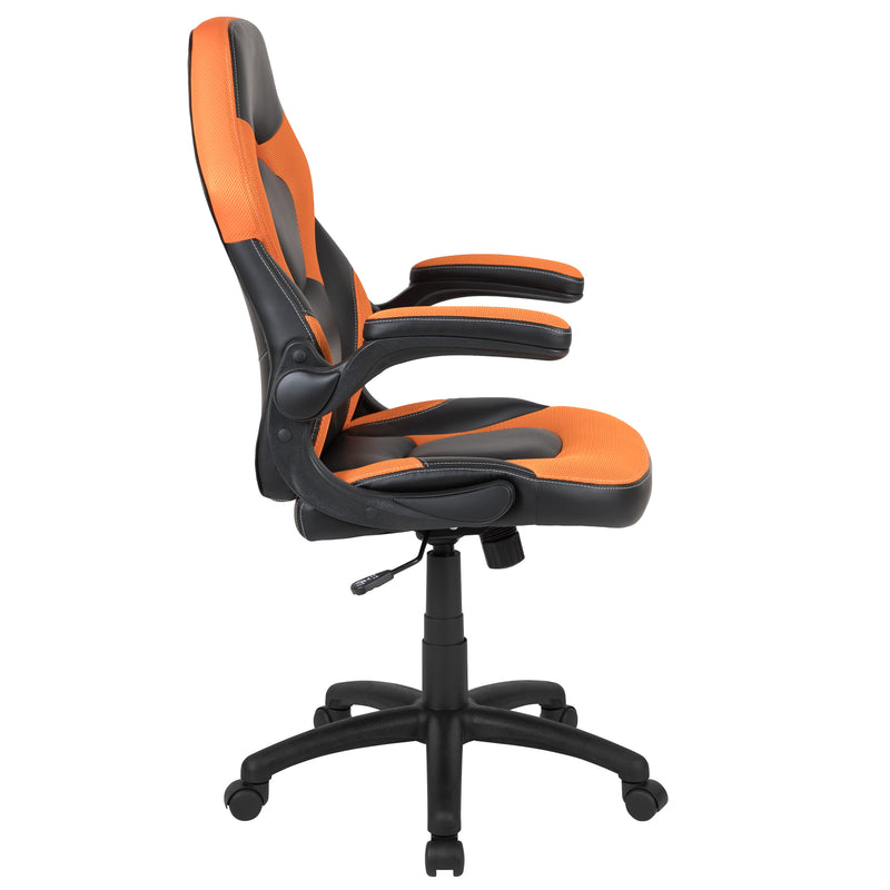 Flash Furniture Orange X10 Gaming Chair Racing Office Ergonomic Computer PC Adjustable Swivel Chair with Flip-Up Arms