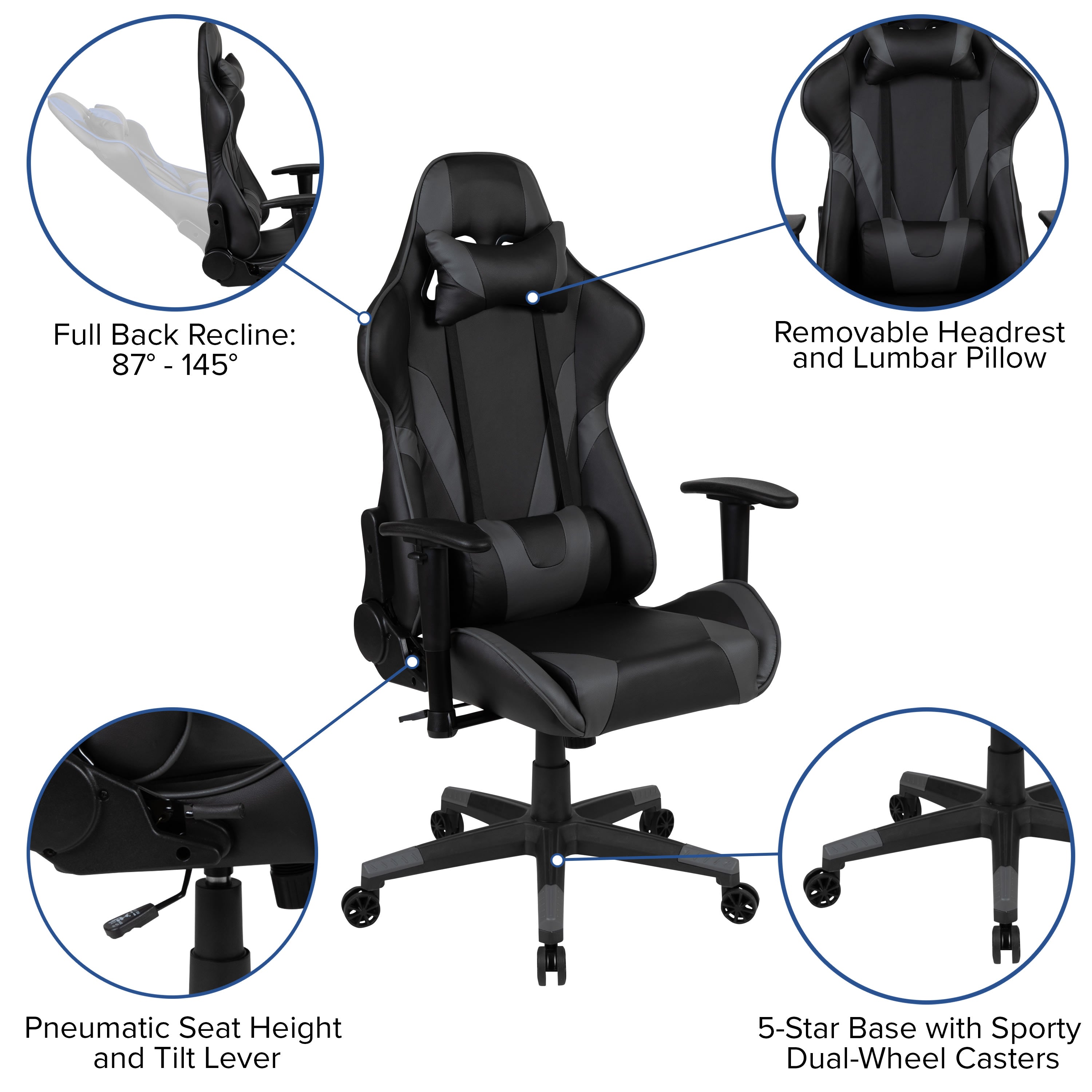 X20 Gaming Chair Racing Office Ergonomic Computer PC Adjustable Swivel  Chair with Fully Reclining Back in Red LeatherSoft