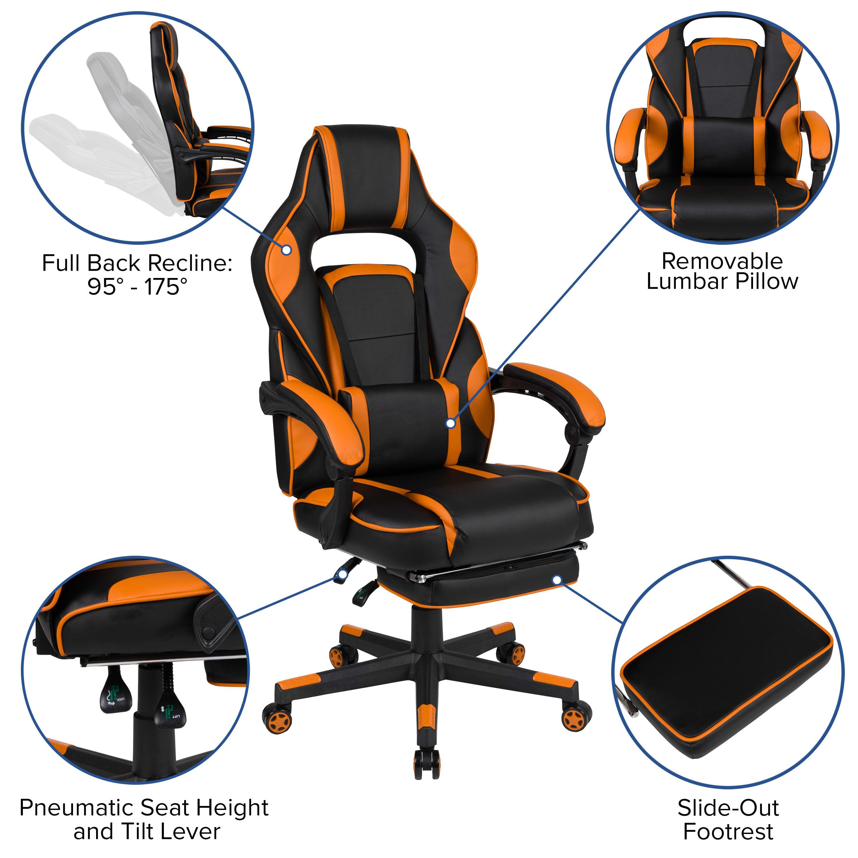 X40 Gaming Chair Racing Ergonomic Computer Chair with Fully Reclining  Back/Arms, Slide-Out Footrest, Massaging Lumbar